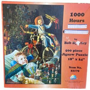 Vtg 1000 Hours Till Christmas Puzzle by Bob Byerley 500 Piece 18"X 24 " SunsOut